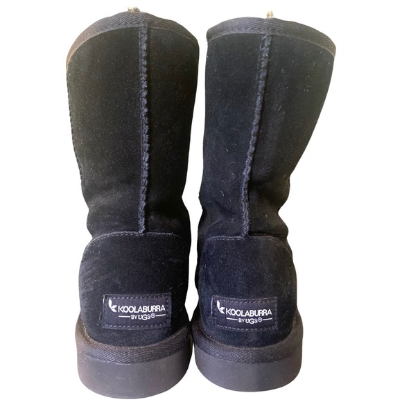 Koolaburra Ugg Women’s Boots 6 Ankle Black Suede Faux Fur Shearling Booties - Picture 3 of 6